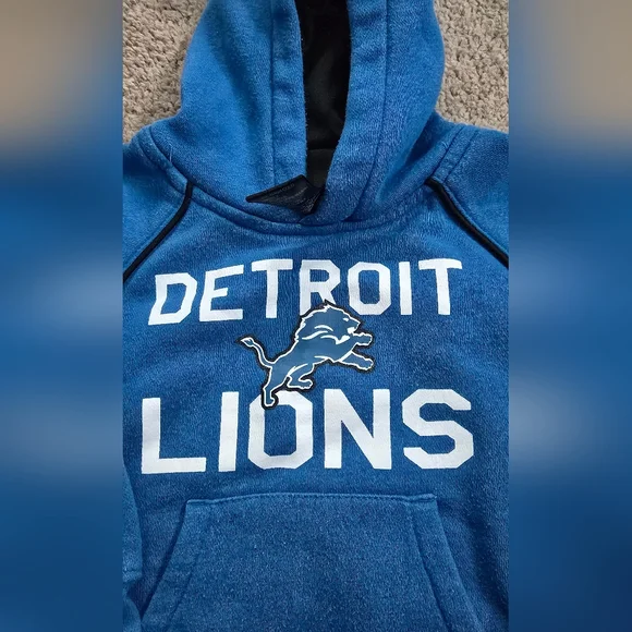 NFL Detroit Lions Football Kids Toddler 3T Blue Hoodie Sports - Picture 3 of 5
